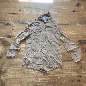 Ambiance apparel - tan button down (M)